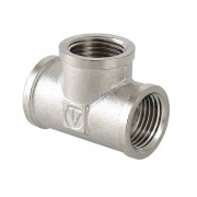 Тройник резьбовой VALTEC VTr.130 - 3/4" (ВР/ВР/ВР, латунь никелированная)
