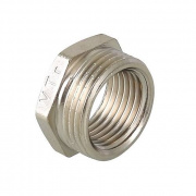 Футорка резьбовая VALTEC VTr.581 - 1"1/2 x 1" (НР/ВР, латунь никелированная)