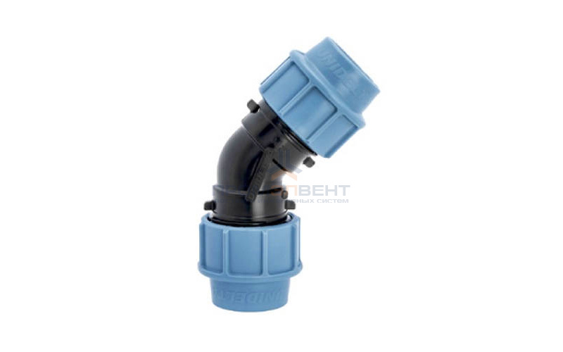 Отвод 45° UNIDELTA 1018 - 40 (винтовой, для труб ПНД)