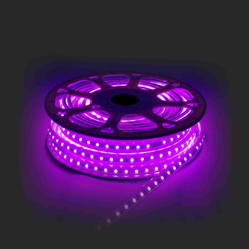 10-50 Светодиодная лента, 220В, 12Вт/м, smd5050, 60д/м, IP44, белый шнур ПВХ с прозрачным рассеивателем 16х7мм, 25м, с аксессуарами, RGB
